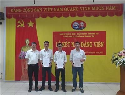 Chi bộ Công ty Cổ phần Kim Tín Hưng Yên tổ chức Lễ kết nạp đảng viên mới đợt 02/9/2023