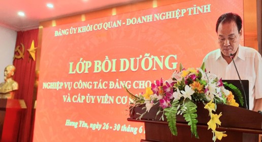 Khai giảng lớp bồi dưỡng nghiệp vụ công tác Đảng cho bí thư chi bộ và cấp ủy viên cơ sở năm 2023